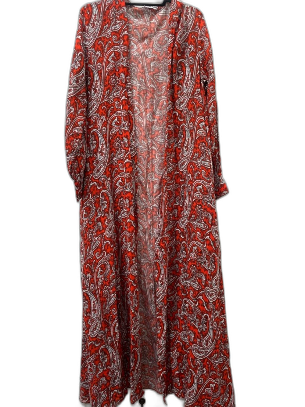 Eywasouls Malibu Bohemian Orange Paisley Open Kaftan XS/S MSRP $425